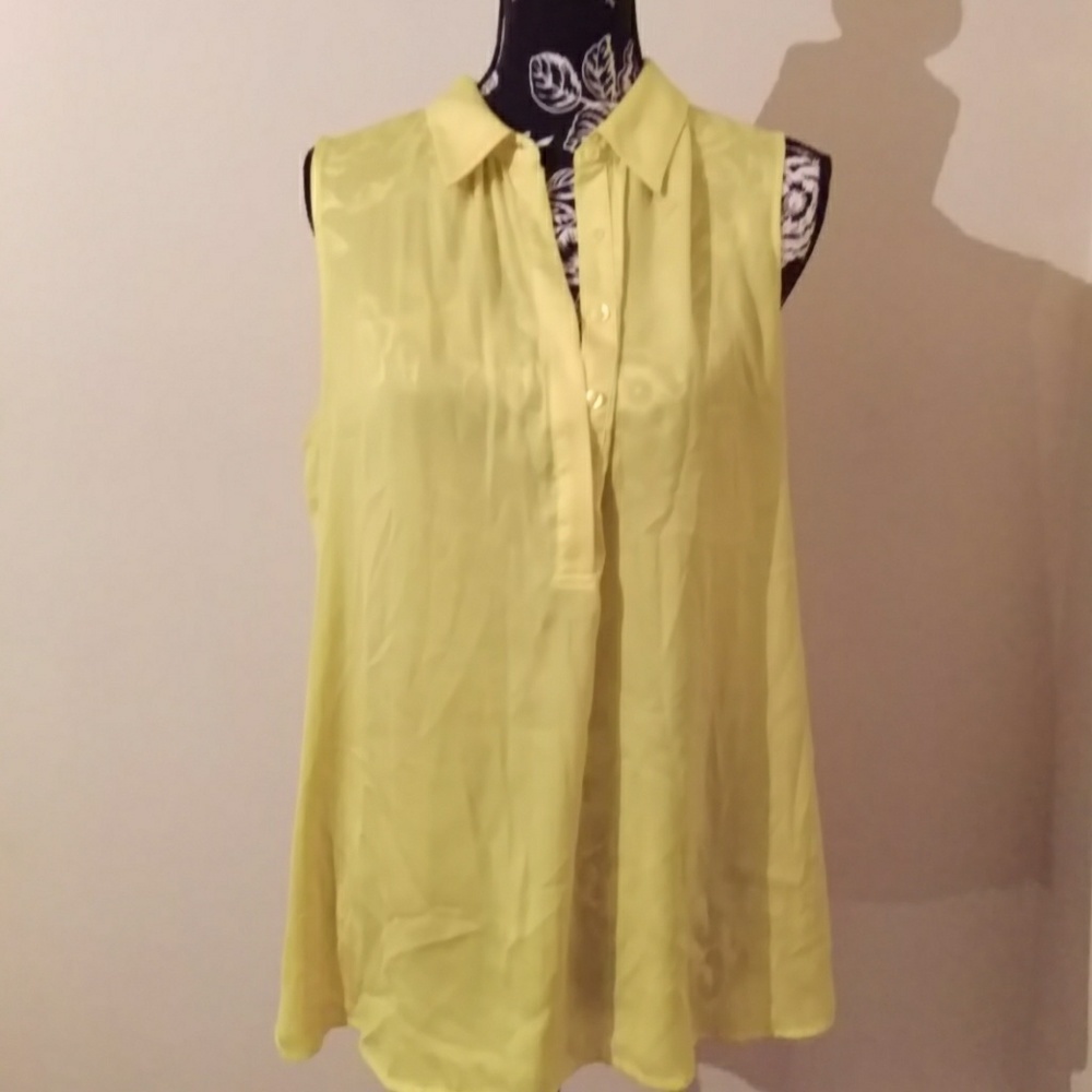 Women's large Ann Taylor Loft bright yellow blouse